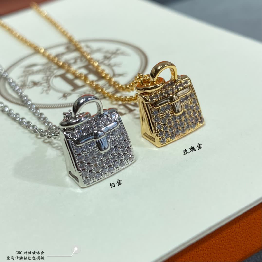 Hermes Gold Lock Pendant Necklace