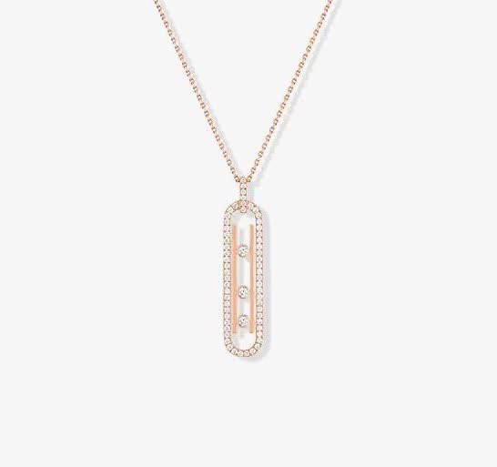 Messika Silver Diamond-Encrusted Bar Necklace