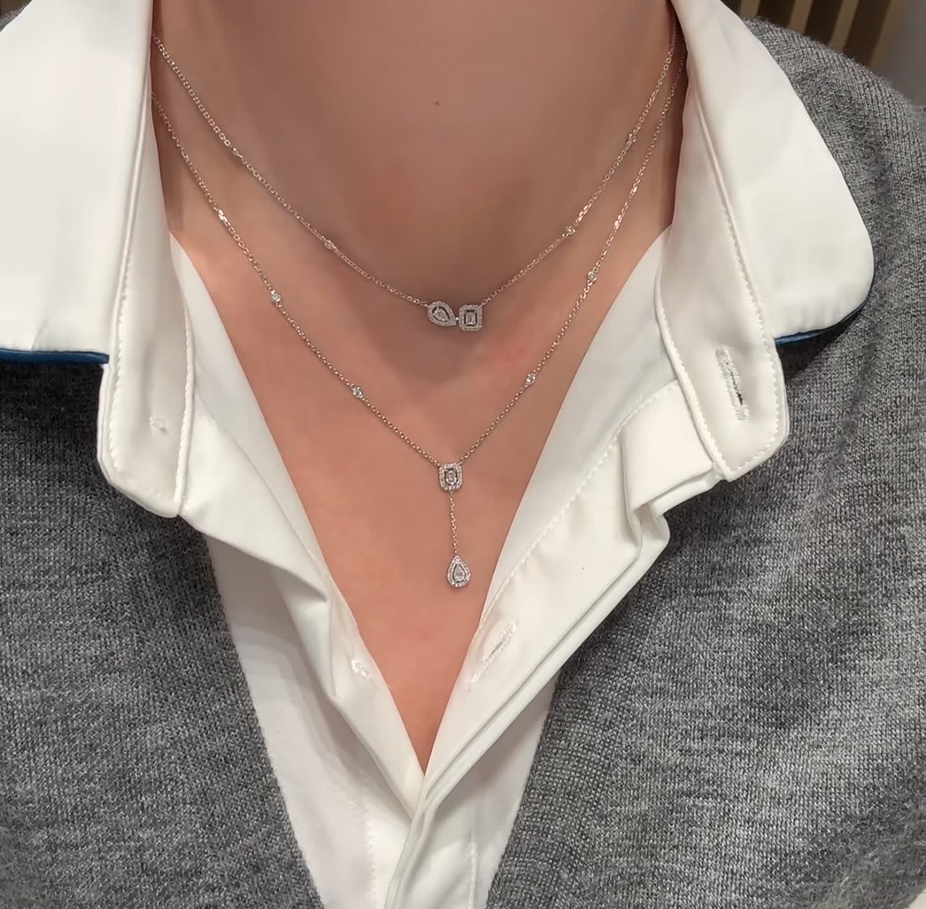 Messika S925 Silver Necklace with Cubic Zirconia
