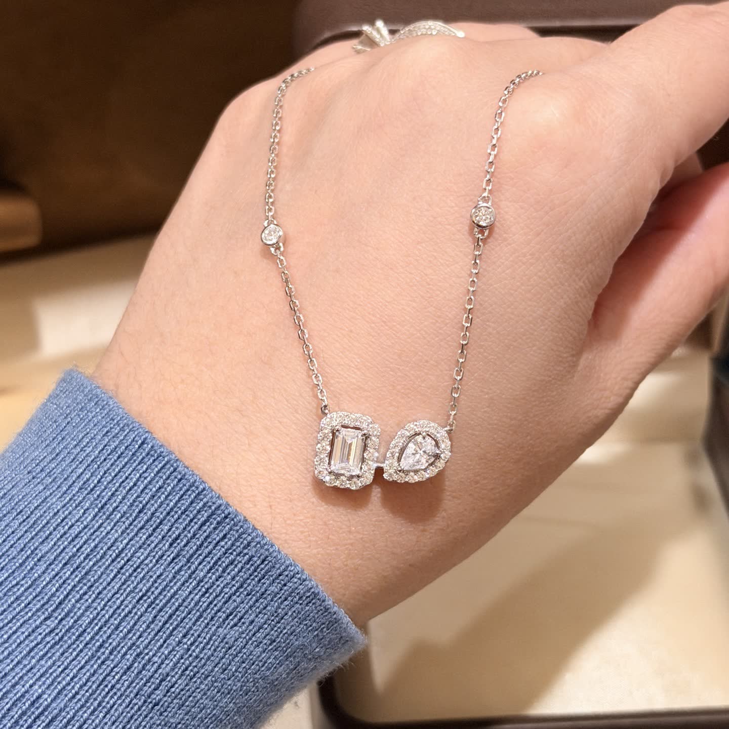 Messika S925 Silver Necklace with Cubic Zirconia