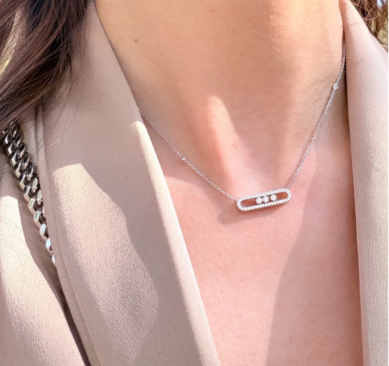 Messika S925 Silver Diamond Necklace