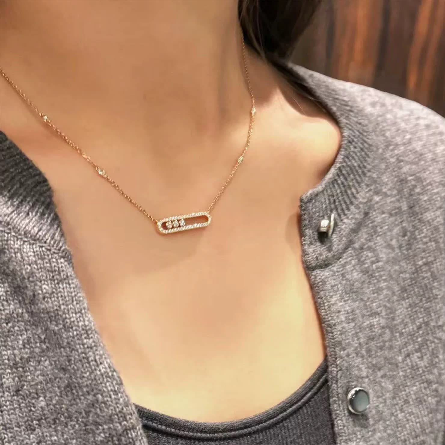 Messika S925 Silver Diamond Necklace