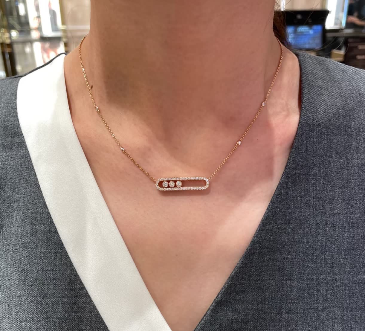 Messika S925 Silver Diamond Necklace