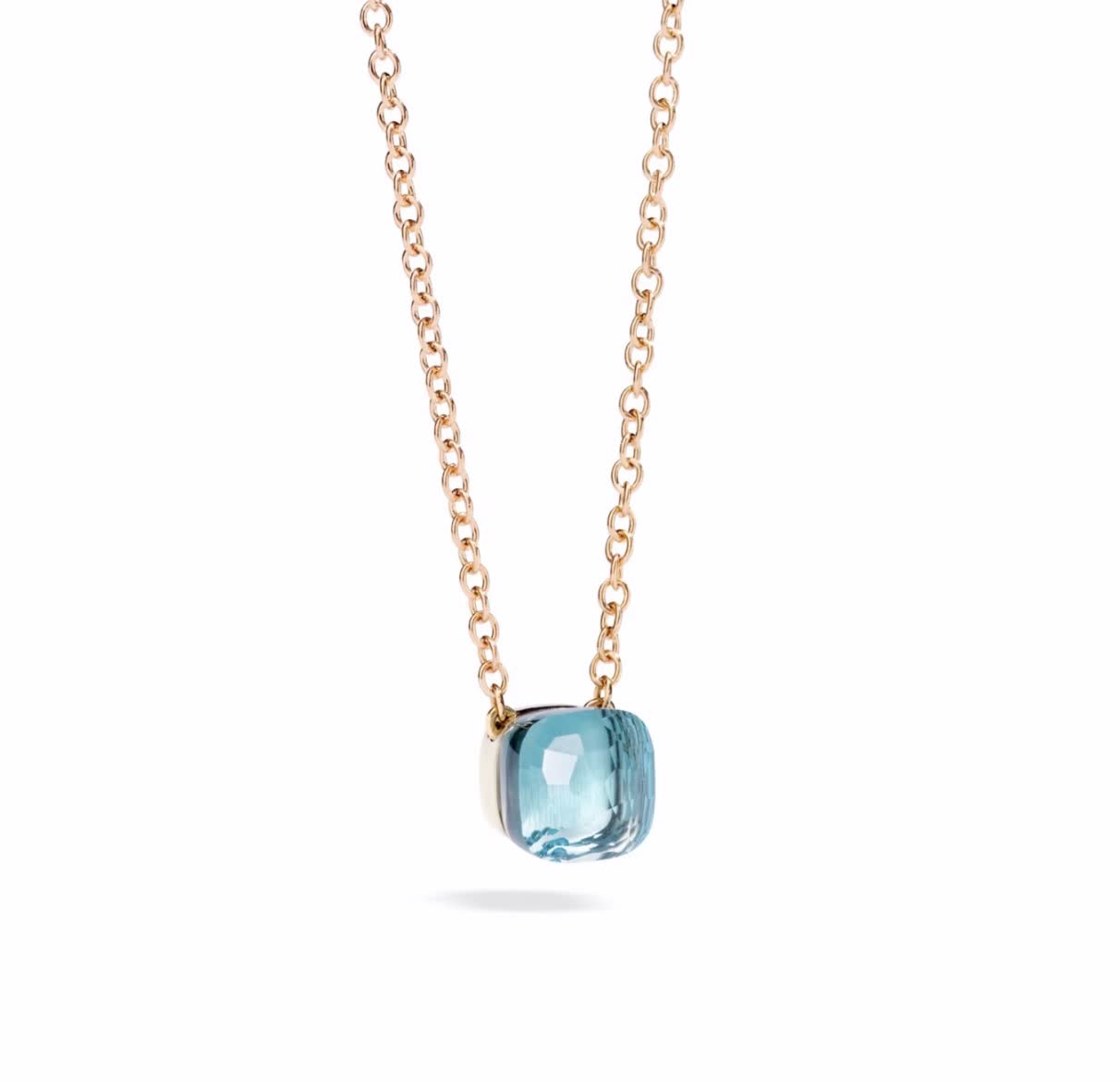 Pomellato Elegant Blue Gemstone Gold Chain Necklace