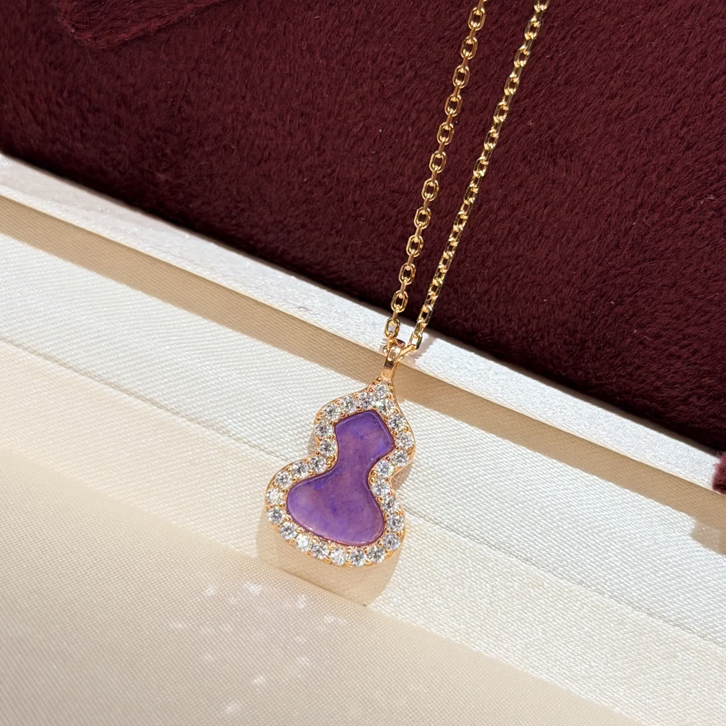 Qeelin Amethyst and Diamond Heart Pendant Necklace