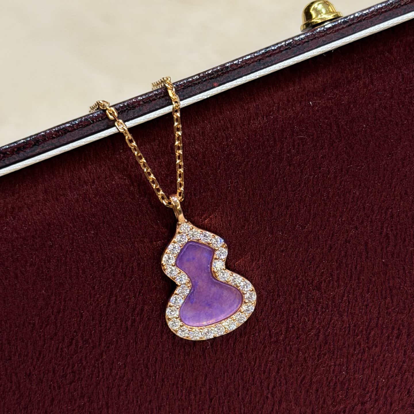 Qeelin Amethyst and Diamond Heart Pendant Necklace