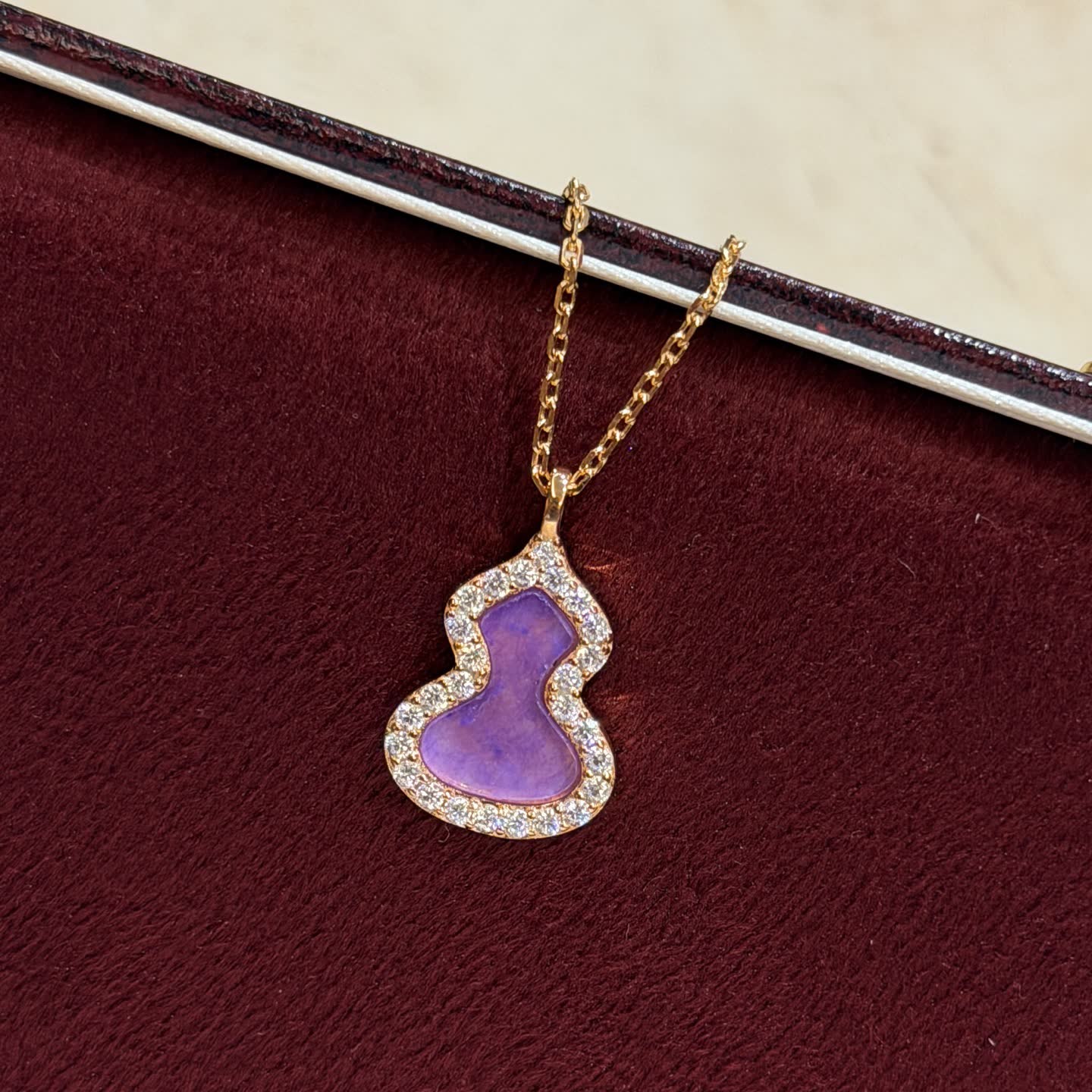 Qeelin Amethyst and Diamond Heart Pendant Necklace