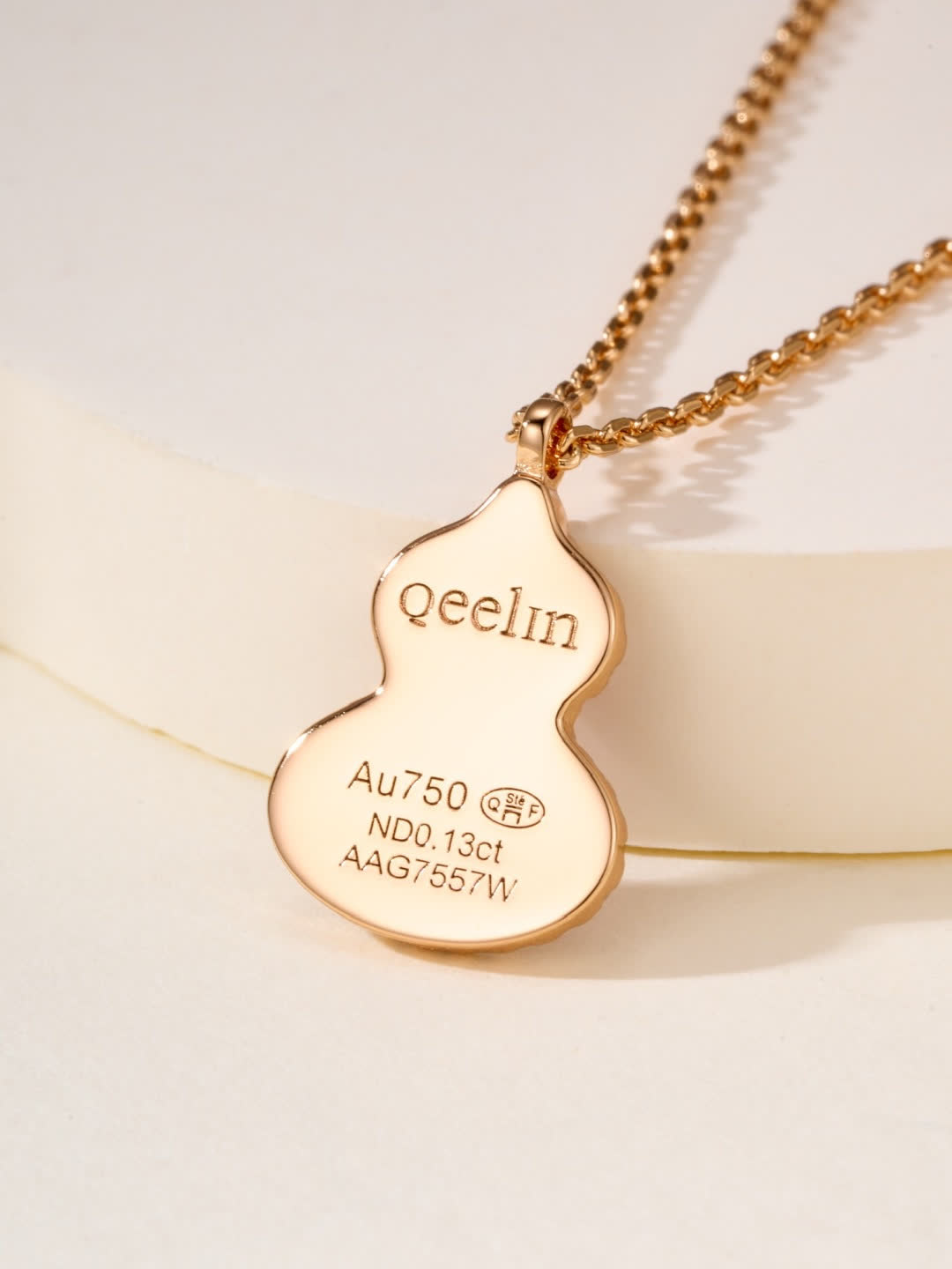 Qeelin Elegant Enamel and Diamond-Encrusted Pendant Necklace