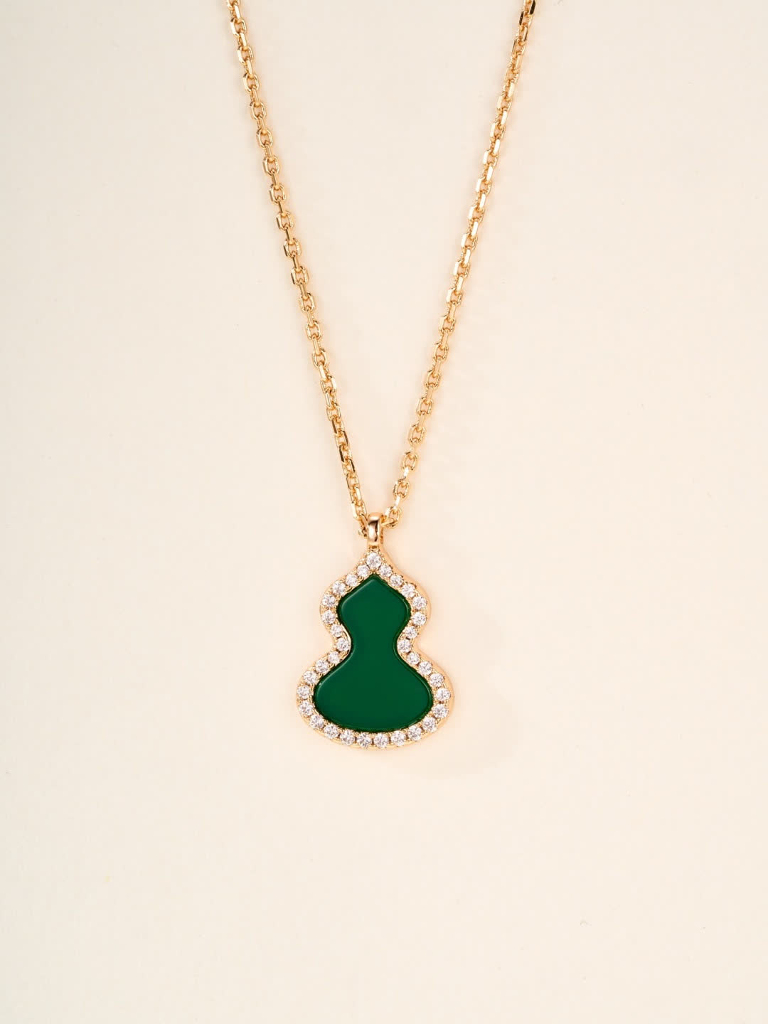 Qeelin Elegant Enamel and Diamond-Encrusted Pendant Necklace