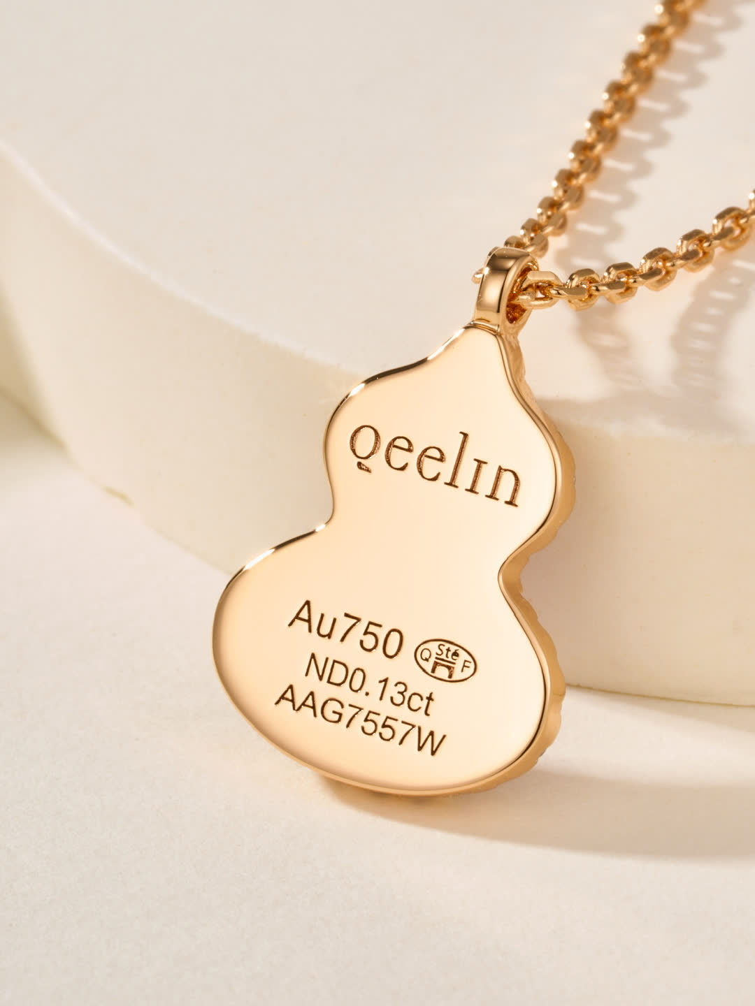 Qeelin Elegant Purple Enamel and Diamond Pendant Necklace