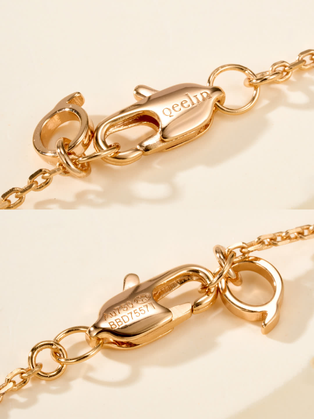 Qeelin Gold Heart Charm Necklace with Red Gemstone
