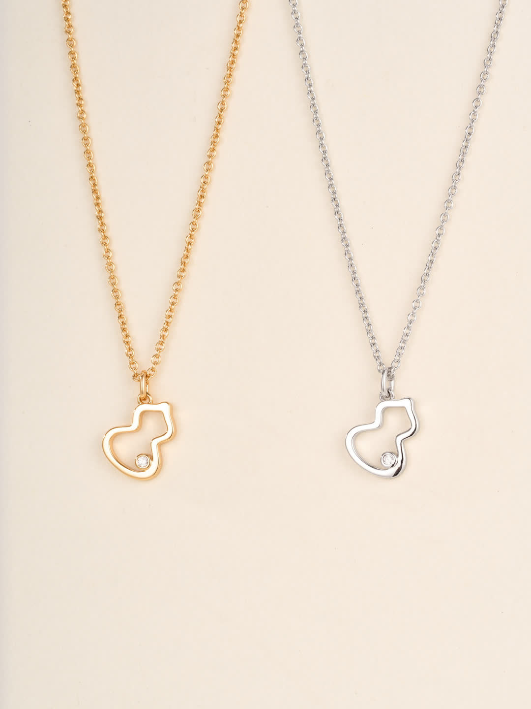 Qeelin Heart Shape Pendant Necklace