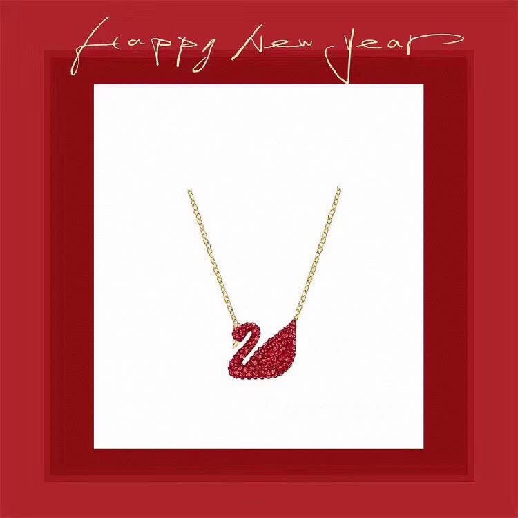 Swarovski Happy New Year Swan Necklace