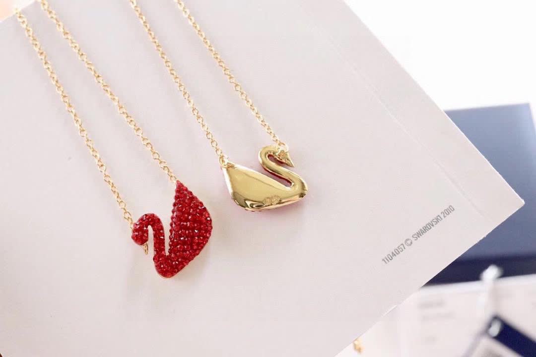 Swarovski Happy New Year Swan Necklace