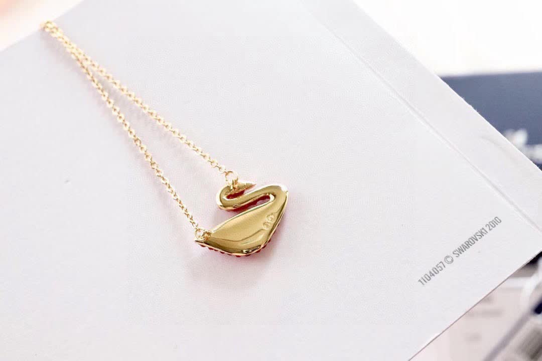 Swarovski Happy New Year Swan Necklace
