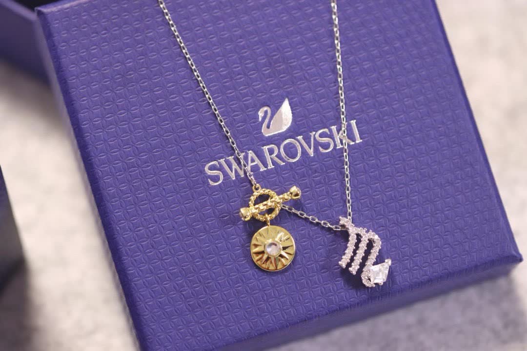 Swarovski Gold Tone Diamond Accent Initial 'M' Pendant Necklace