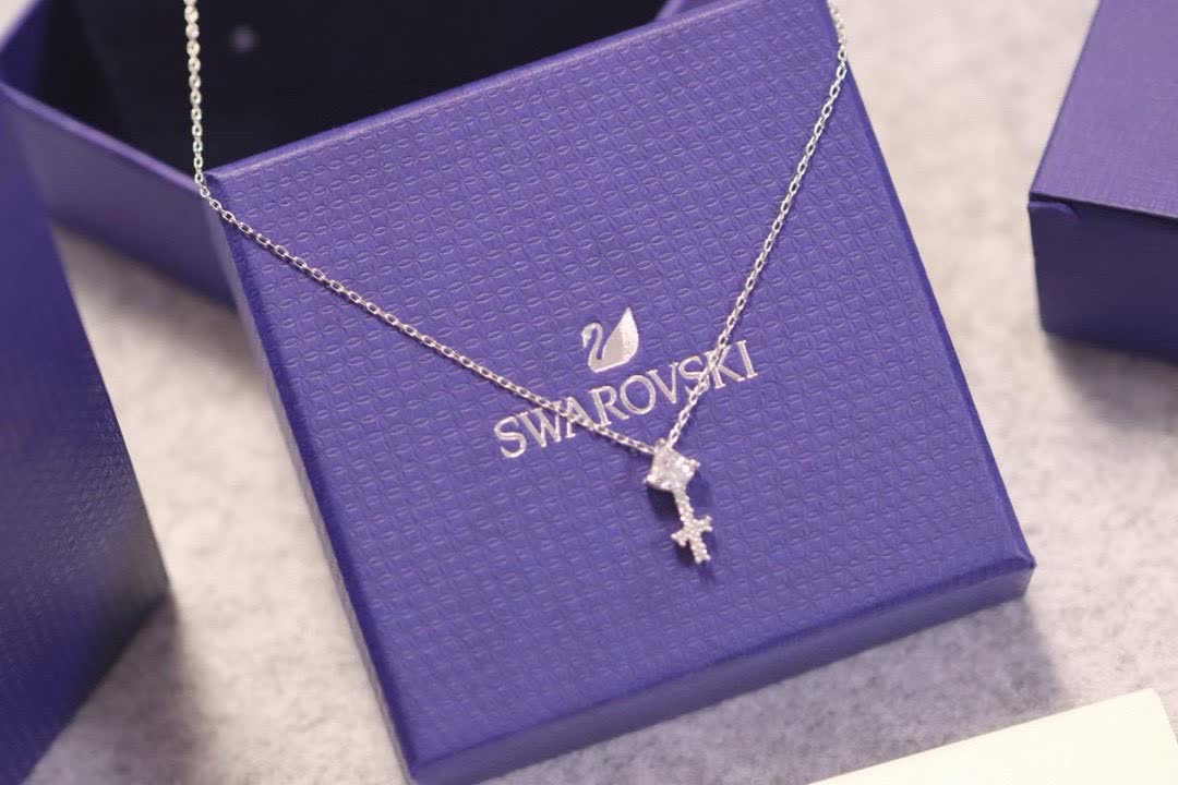 Swarovski Elegant Silver and Gold-Tone Necklace Set