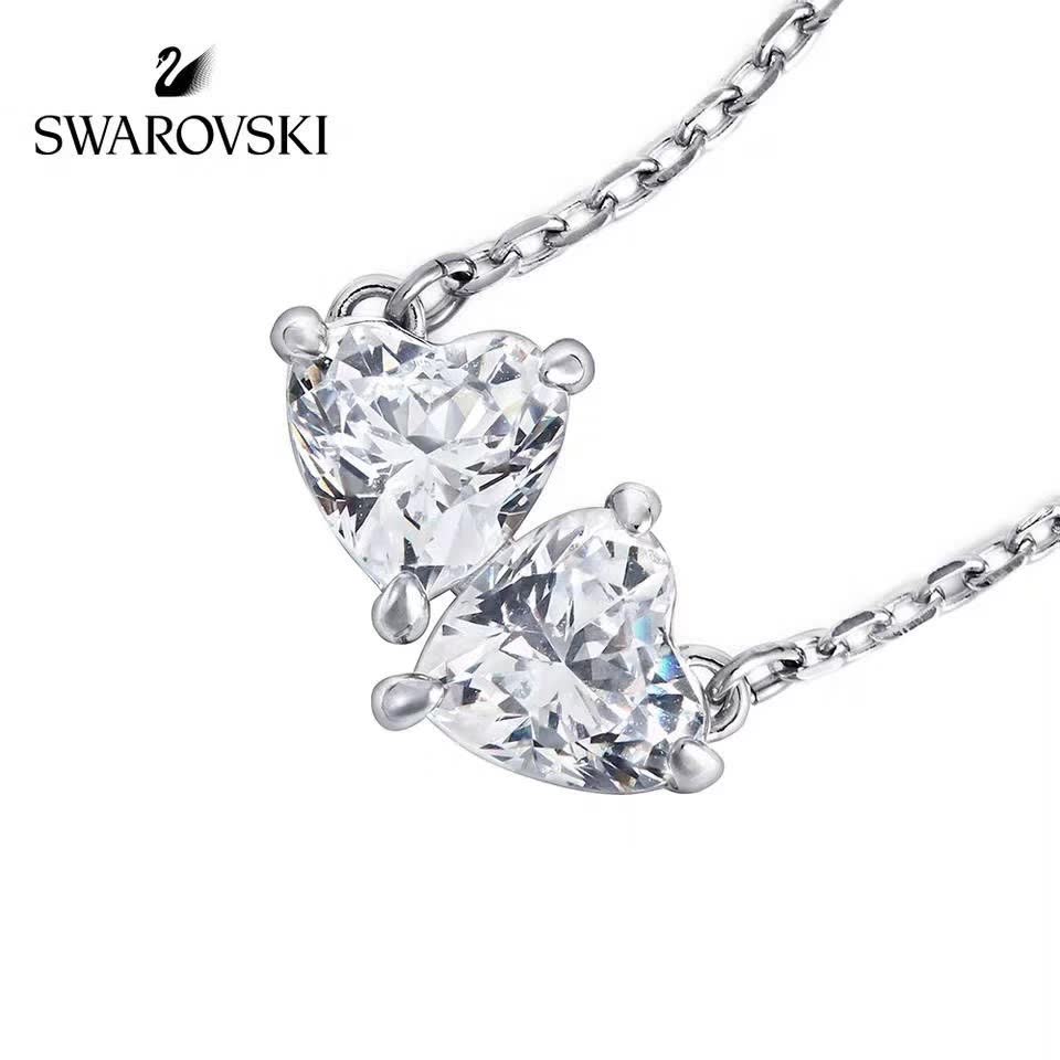 Swarovski Double Heart Crystal Necklace
