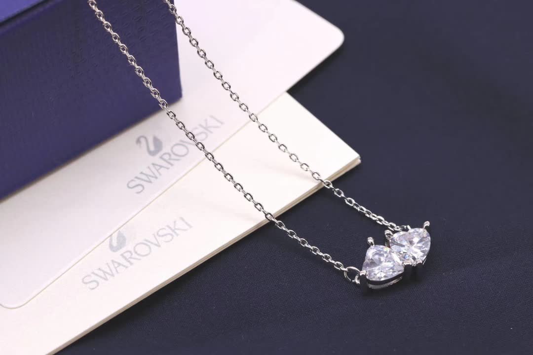 Swarovski Double Heart Crystal Necklace