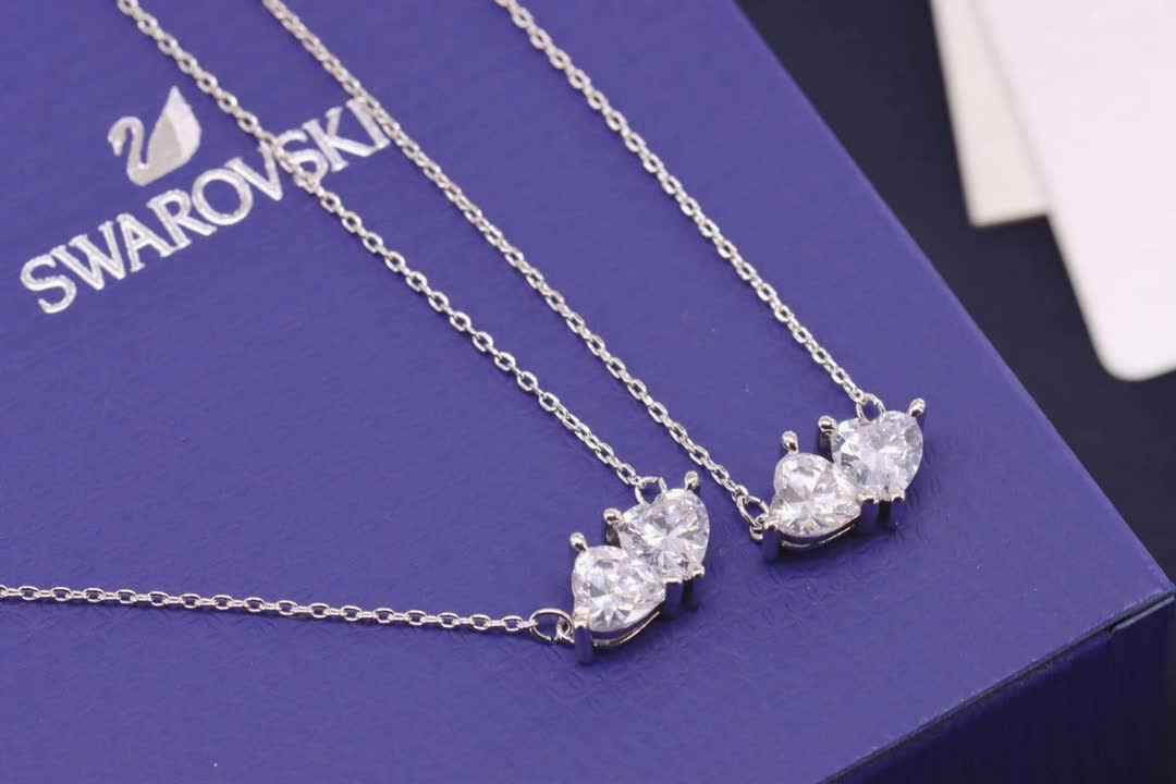 Swarovski Double Heart Crystal Necklace