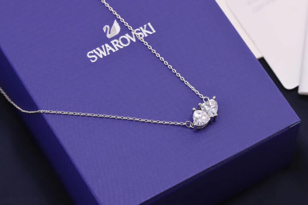 Swarovski Double Heart Crystal Necklace