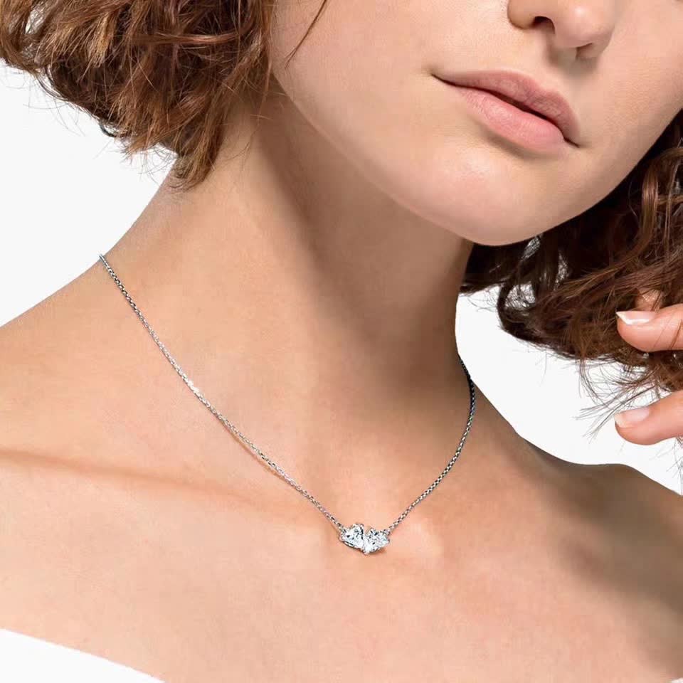 Swarovski Double Heart Crystal Necklace