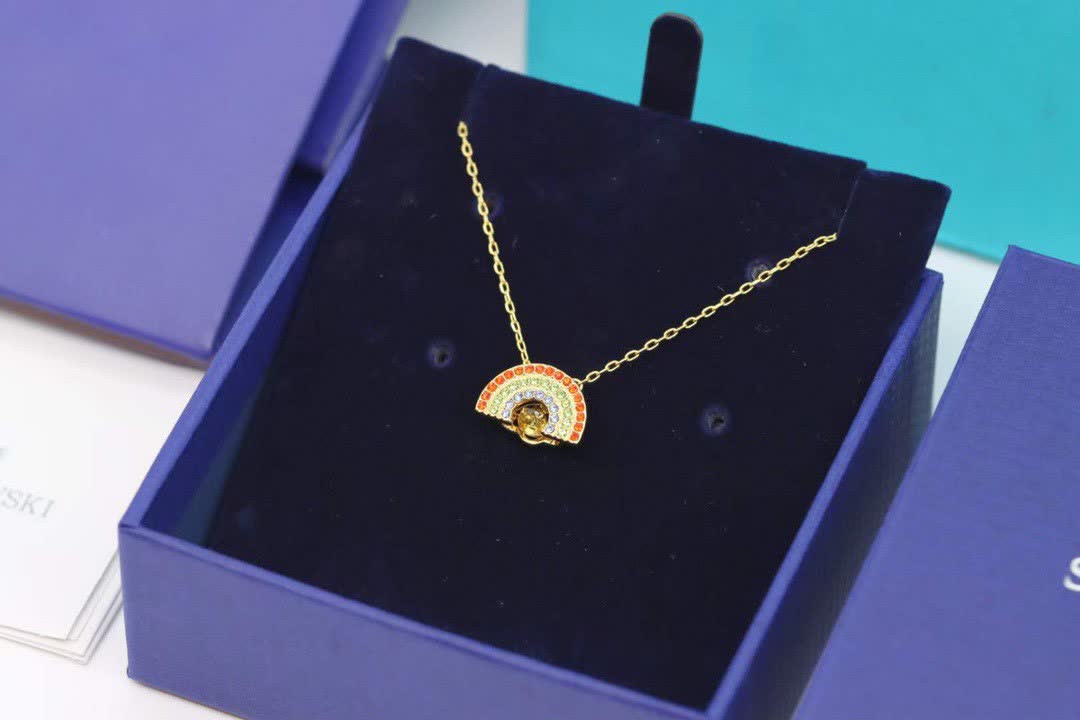 Swarovski Rainbow Fan Pendant Necklace