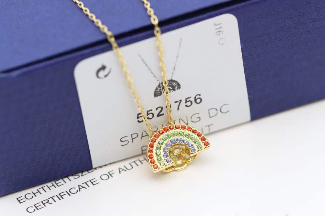 Swarovski Rainbow Fan Pendant Necklace
