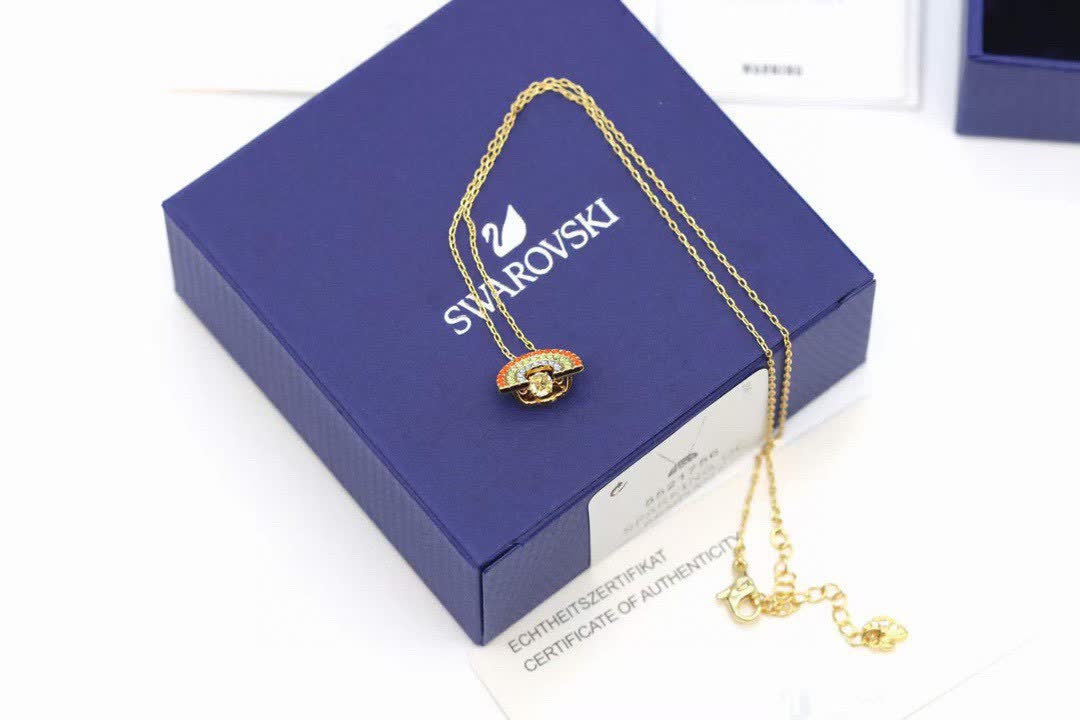 Swarovski Rainbow Fan Pendant Necklace