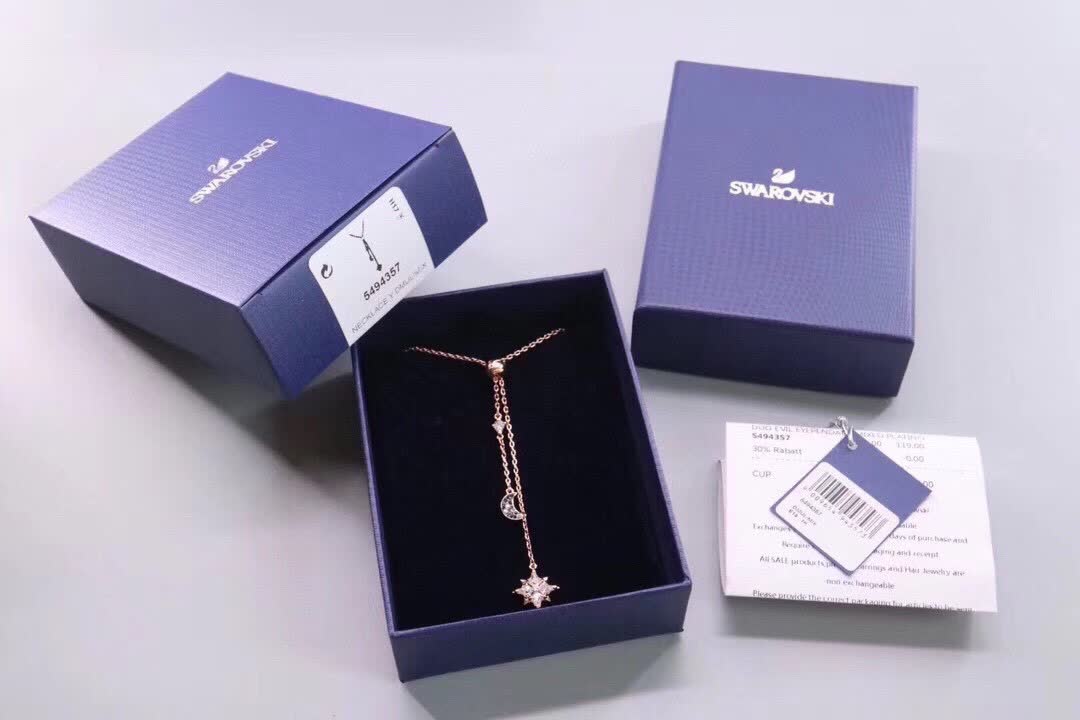 Swarovski Celestial Star and Moon Lariat Necklace