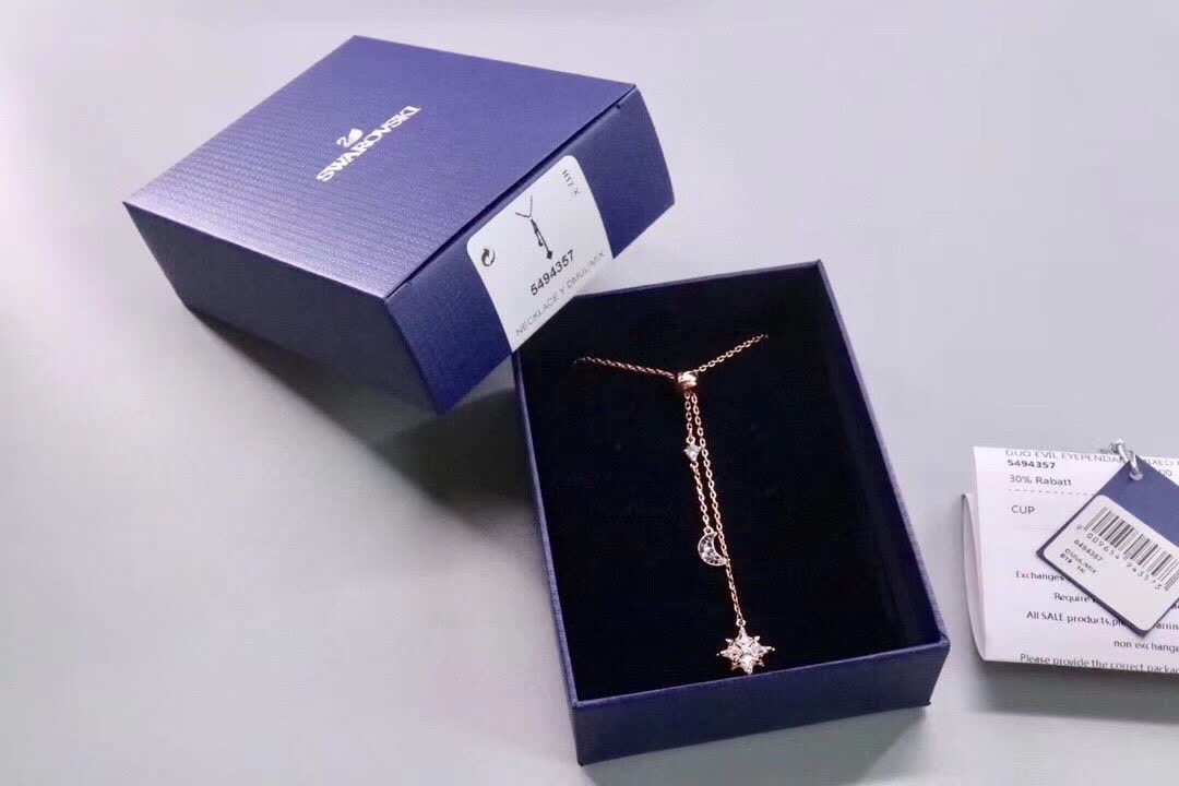 Swarovski Celestial Star and Moon Lariat Necklace