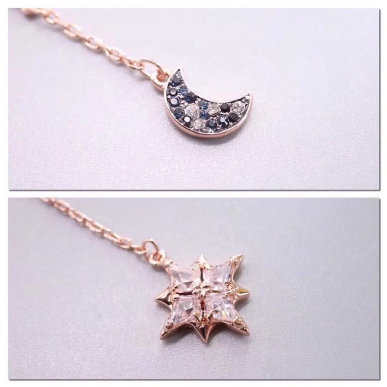 Swarovski Celestial Star and Moon Lariat Necklace