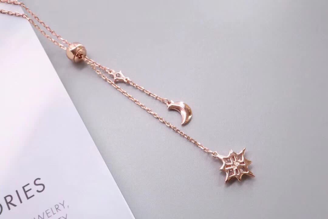 Swarovski Celestial Star and Moon Lariat Necklace