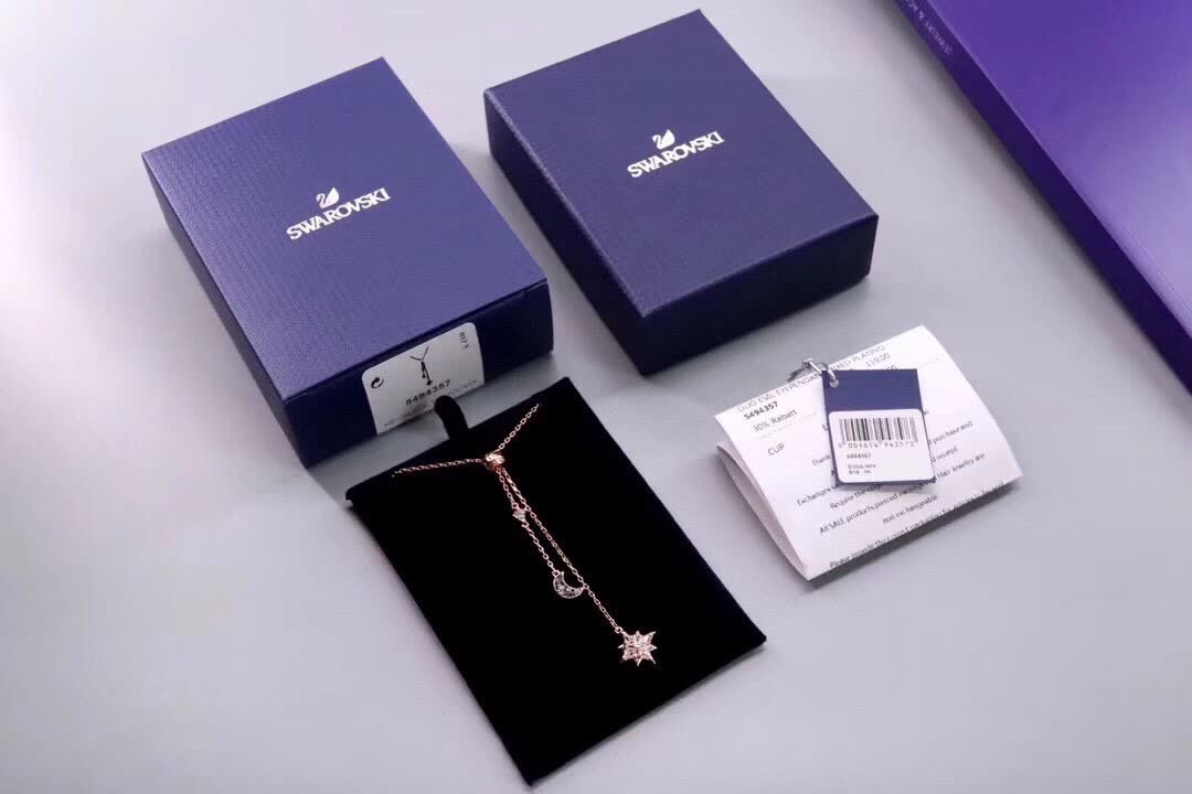 Swarovski Celestial Star and Moon Lariat Necklace