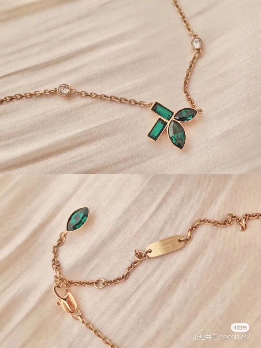 Swarovski Atelier Gold-Tone Emerald Green Crystal Necklace