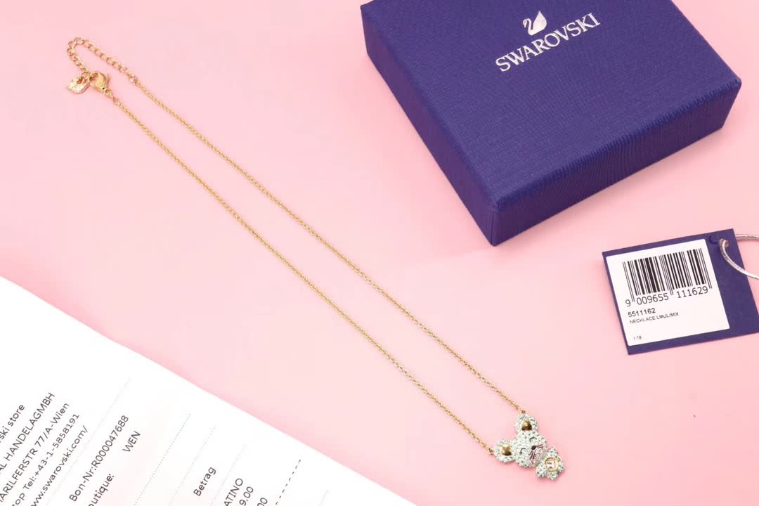 Swarovski Crystal Bear Pendant Necklace