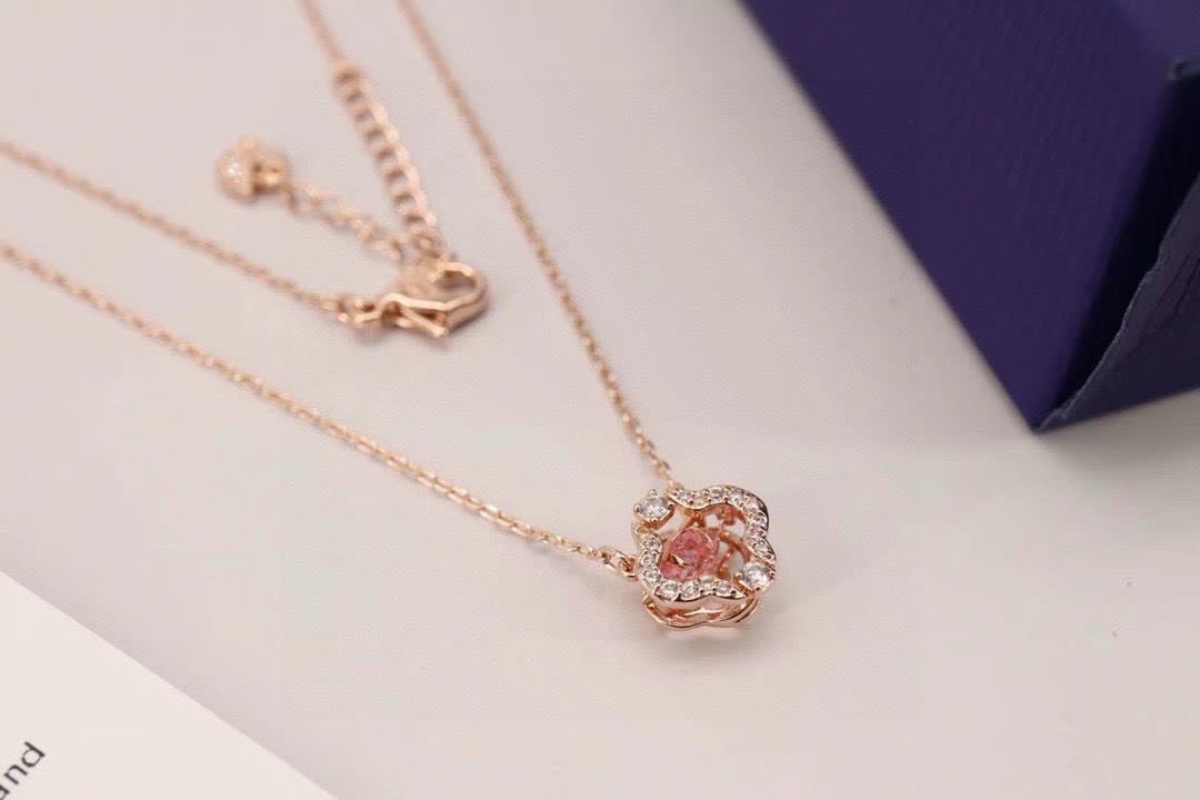 Van Cleef & Arpels Rose Gold-Tone Crystal Necklace