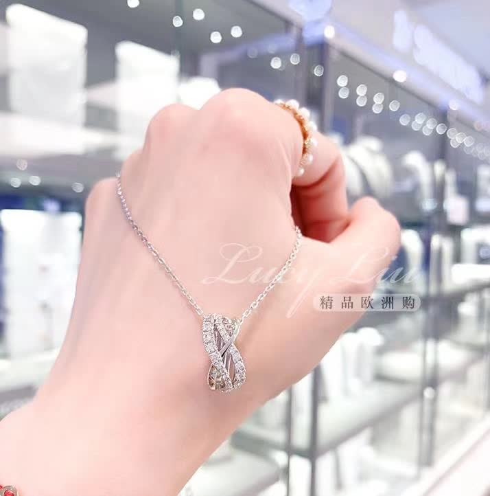 Swarovski Luxury Silver Twisted Diamond Necklace