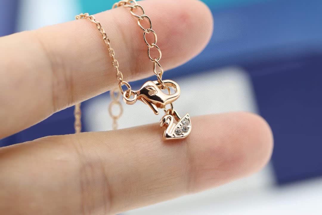 Swarovski Gold-Tone Crystal Bow Necklace