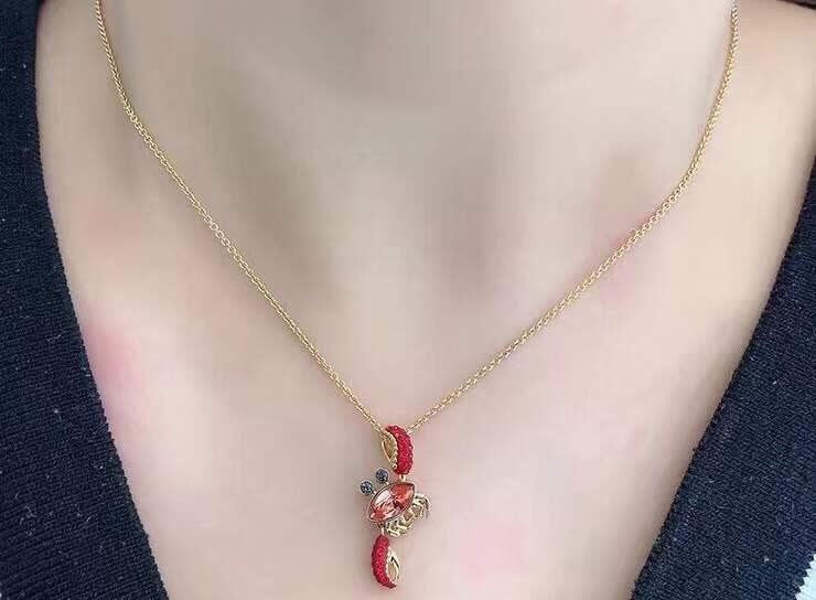 Swarovski Gold Crab Pendant Necklace