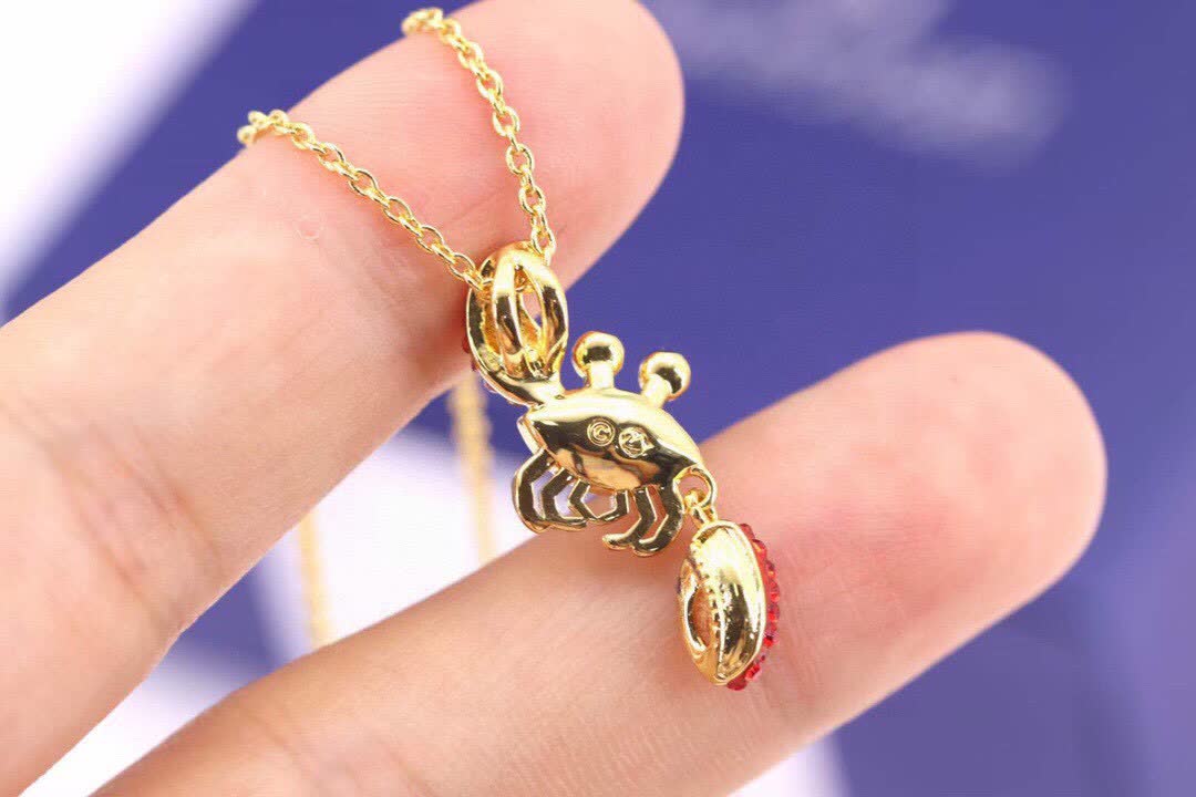 Swarovski Gold Crab Pendant Necklace