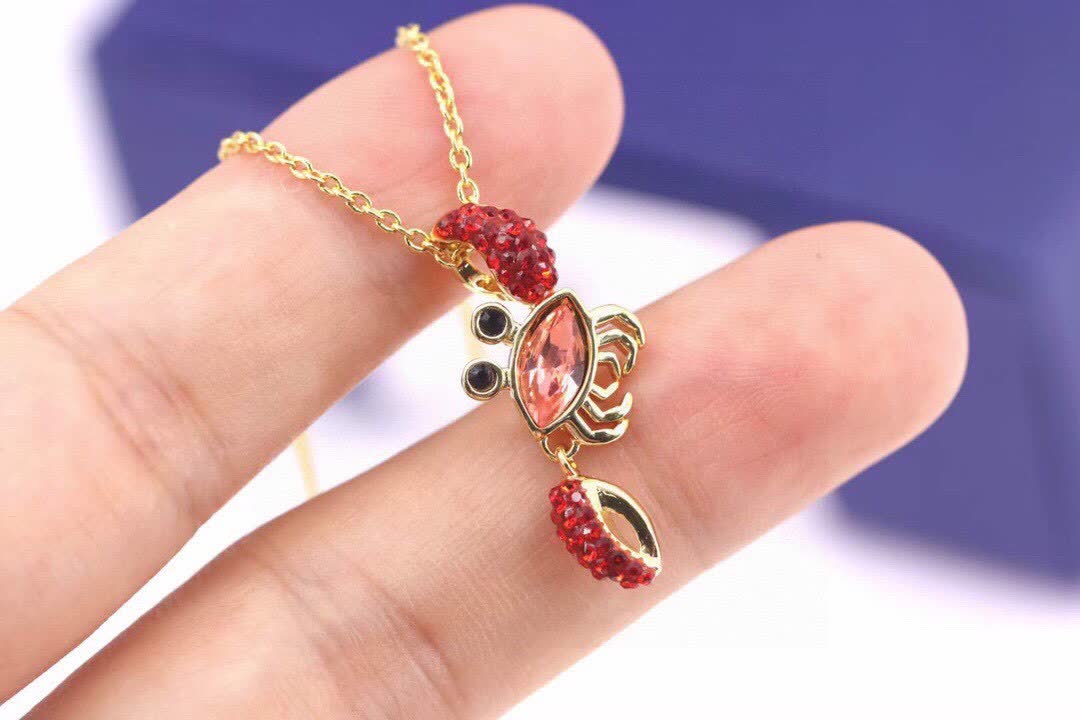 Swarovski Gold Crab Pendant Necklace