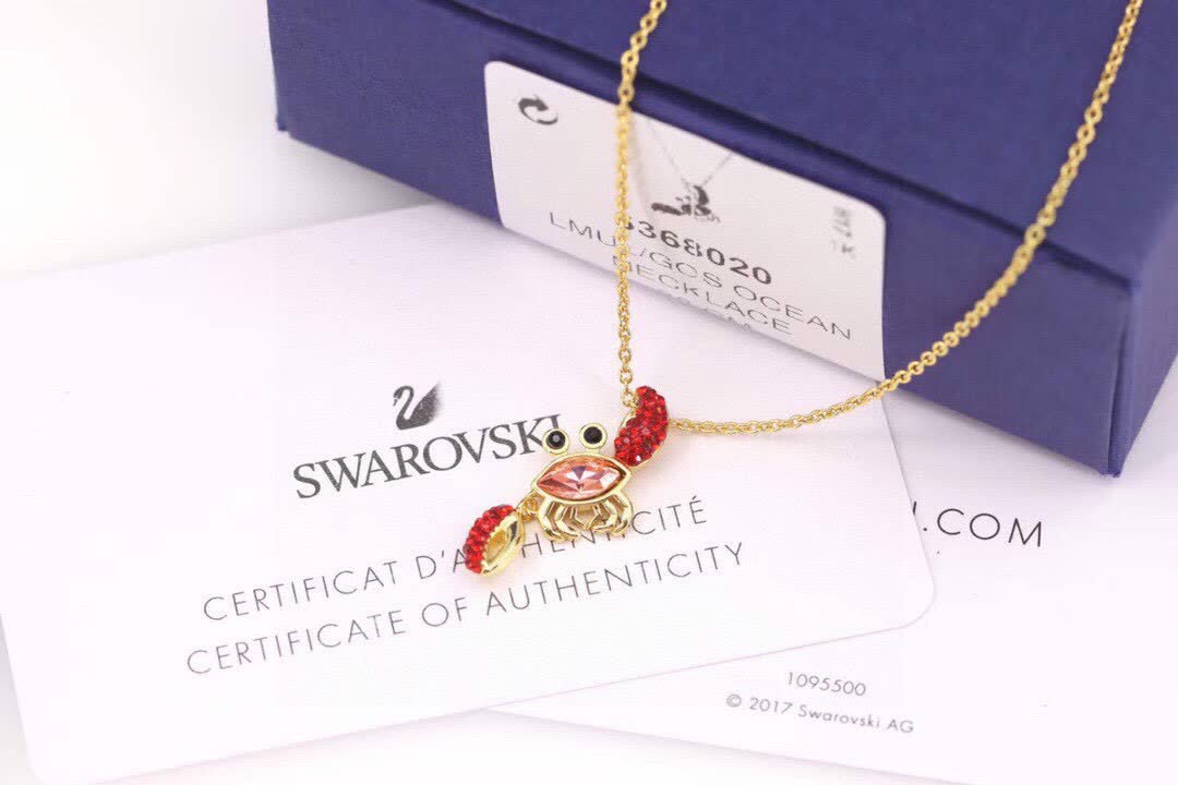 Swarovski Gold Crab Pendant Necklace