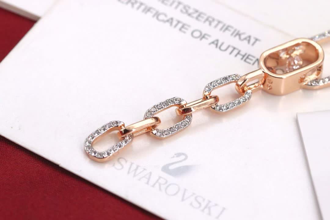 Swarovski Rose Gold & Crystal Link Necklace