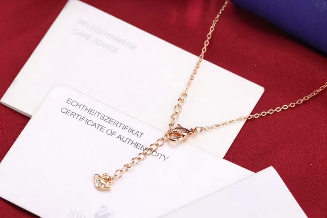 Swarovski Rose Gold & Crystal Link Necklace