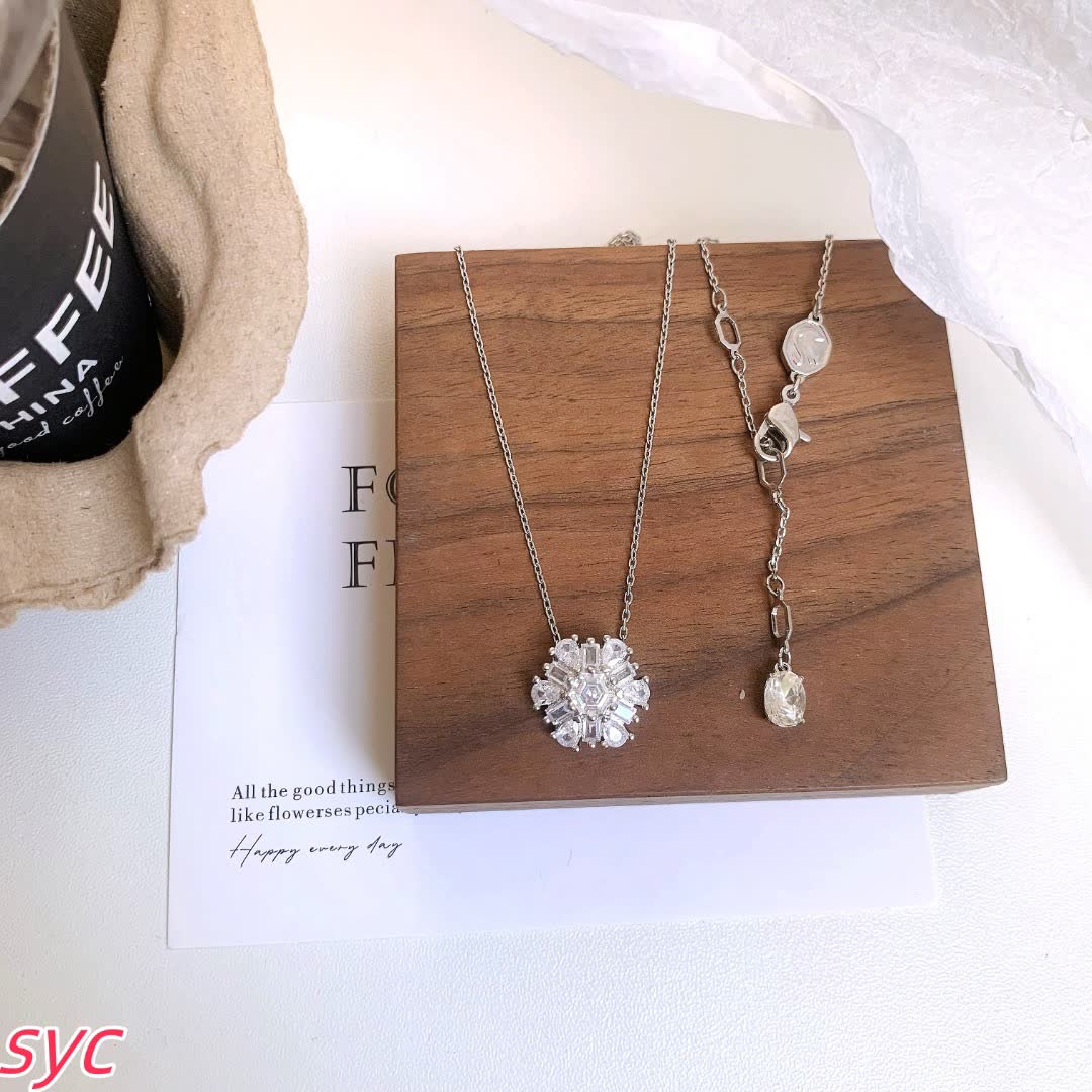 Swarovski Snowflake Diamond Pendant Necklace