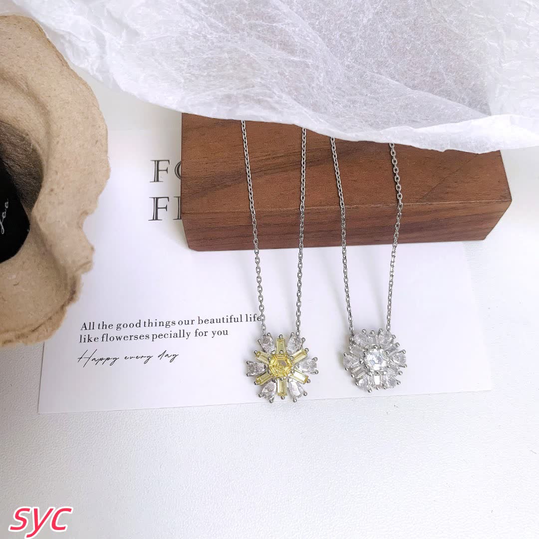 Swarovski Snowflake Diamond Pendant Necklace