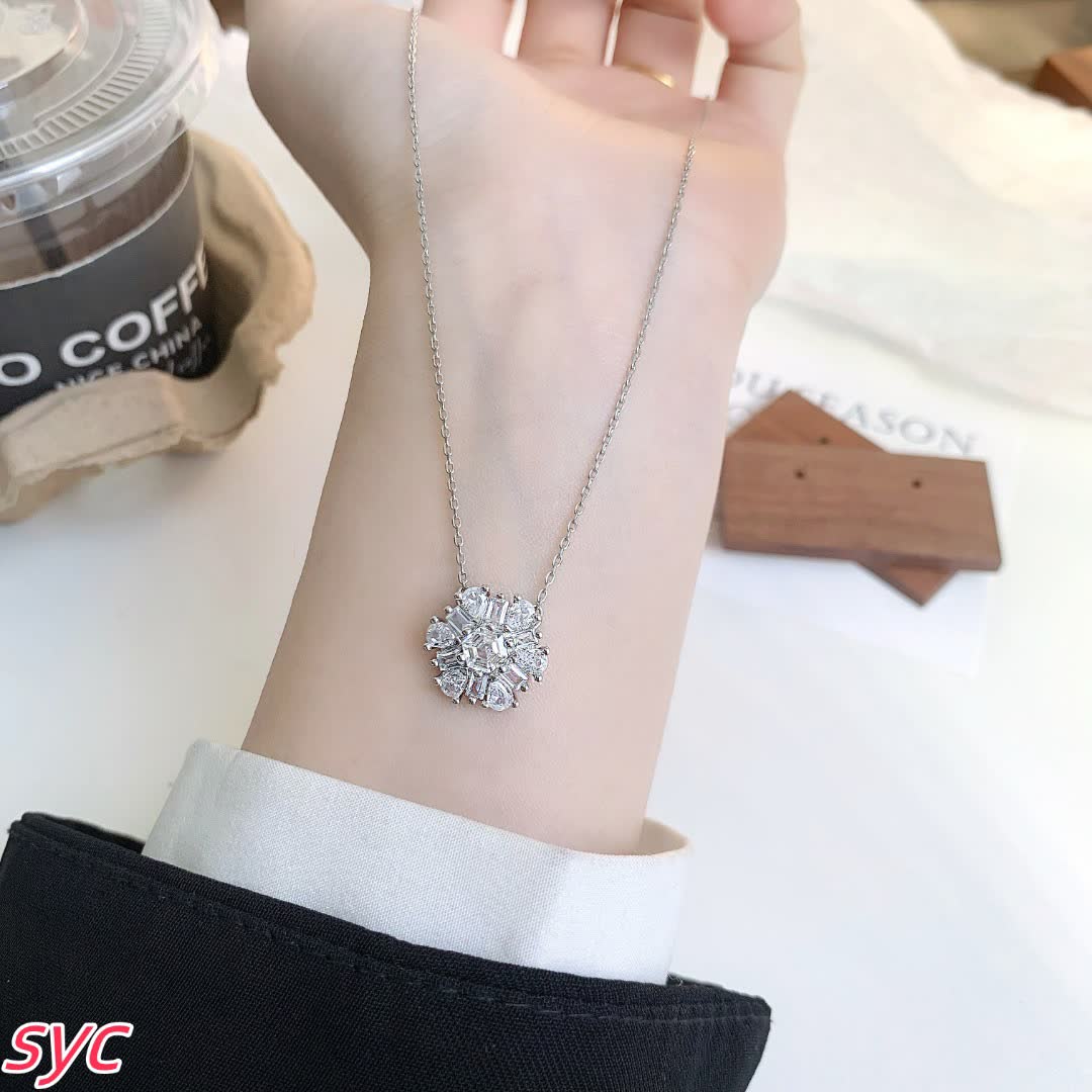 Swarovski Snowflake Diamond Pendant Necklace