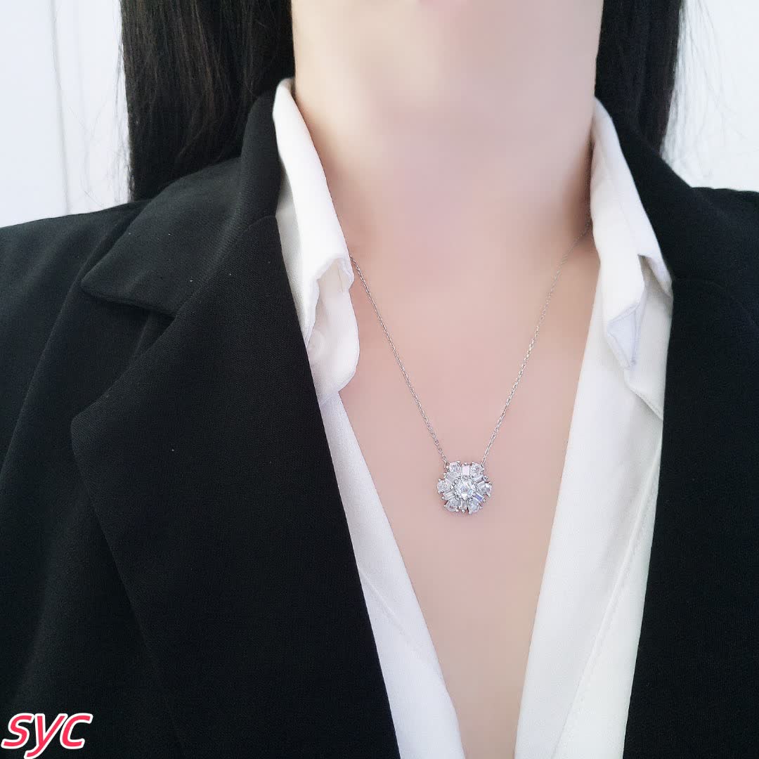 Swarovski Snowflake Diamond Pendant Necklace