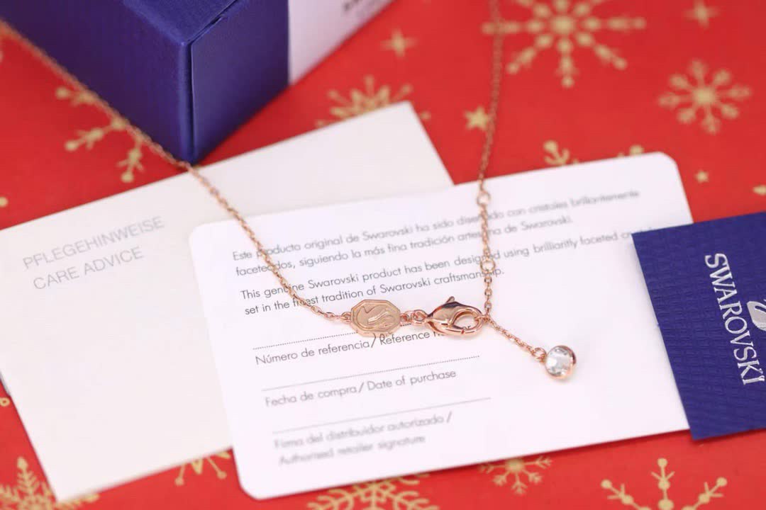 Swarovski Rose Gold Heart Pendant with Crystals